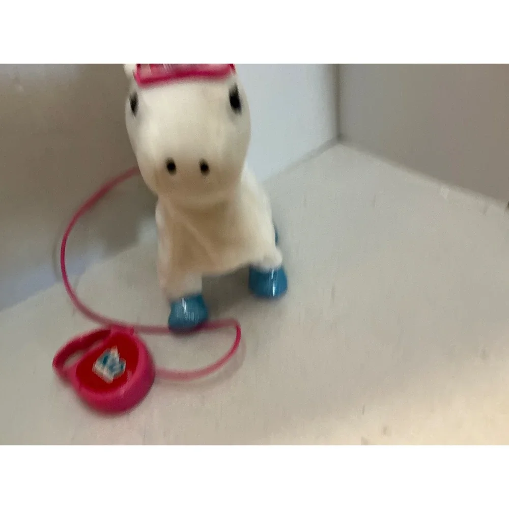 Kid Connection Walking Unicorn Toy Rainbow Mane Blue Glitter Hooves White Plush